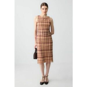 Rochie midi cu imprimeu in carouri imagine