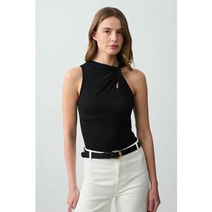 Top slim fit cu decolteu asimetric imagine