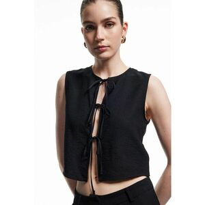 Bluza crop cu prindere cu snururi imagine