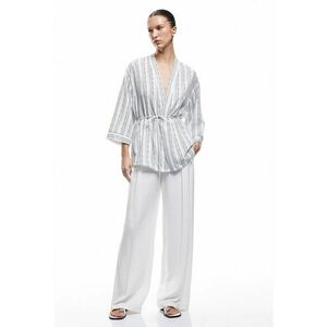 Kimono cu prindere cu cordon si model in dungi imagine