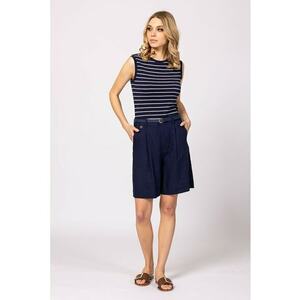 Tricou din amestec de modal fara maneci cu model in dungi Berta imagine