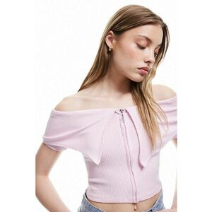 Camasa crop cu decolteu pe umeri imagine