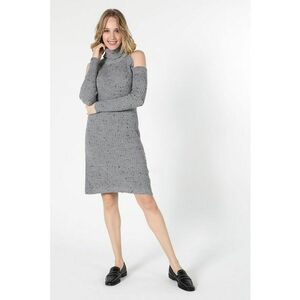 Rochie midi tricotata cu decupaj pe umar imagine