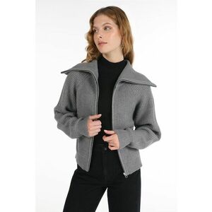 Cardigan cu fermoar si maneci raglan imagine