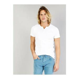 Tricou slim fit cu fenta cu nasturi imagine