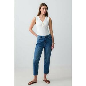 Blugi crop mom fit imagine