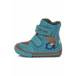 Ghetute din piele baietei - imblanite - W029-443 - 19 - Albastru imagine
