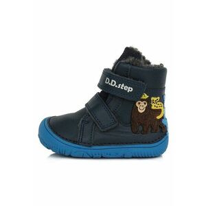 Ghetute Barefoot - din piele - baietei - imblanite - W073-457A - 20 - Bleumarin imagine