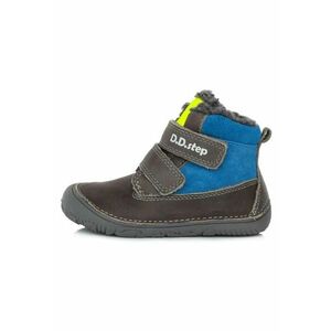 Ghetute Barefoot din piele - baietei - imblanite - W073-29 - Gri imagine