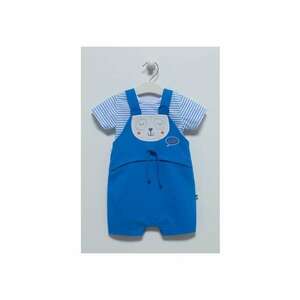 Salopeta cu tricou - bebe - Ursulet - SLE6992 - Albastru - 68 cm imagine