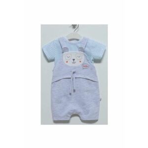 Salopeta cu tricou - bebe - Ursulet - SLE6992 - Gri - 74 cm imagine