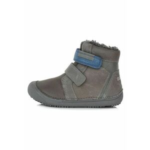 Ghete Barefoot din piele - baietei - imblanite - W063-740 - 30 - Gri imagine