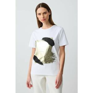 Tricou de bumbac cu imprimeu abstract imagine