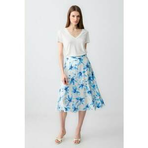 Fusta midi evazata cu imprimeu floral imagine