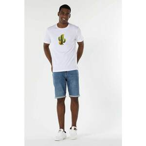 Tricou Cu Maneca Scurta De Barbati Alb Regular Fit cactus imagine