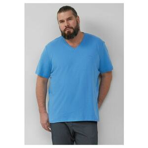 Big Sizes Tricou barbati big sizes cu decolteu in V - croiala Regular Fit - Albastru imagine