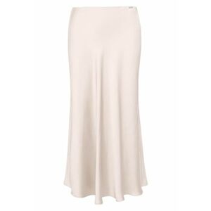 Fusta midi cu aspect de satin - Bej deschis imagine