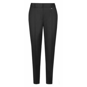 Pantaloni crop conici cu pliu frontal - Negru imagine