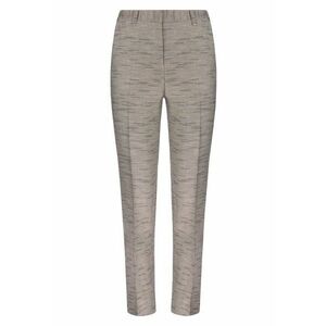 Pantaloni conici din amestec de in cu aspect texturat - Bej inchis imagine