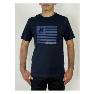 U.S. Grand POLO Tricou barbati cu imprimeu cu logo - Regular fit - Bleumarin inchis - imagine