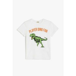 Tricou din bumbac cu imprimeu cu dinozaur imagine