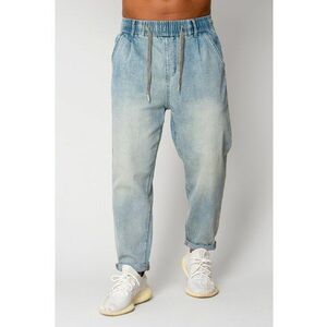 Blugi Joggly lungi cu snur Light Blue 17373 imagine