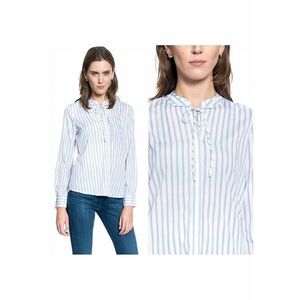 Bluza Dama - Emma Shirred Crepe - Croi Normal - 100% Bumbac - Inchidere: Legare - Manseta Lunga - Alb imagine