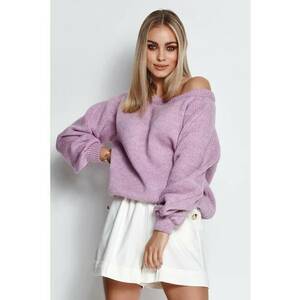 Pulover supradimensionat cu decolteu rotund - imagine