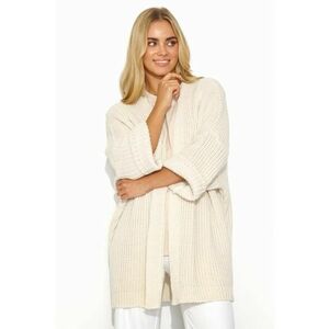 Cardigan tricotat gros cu maneci trei sferturi - imagine