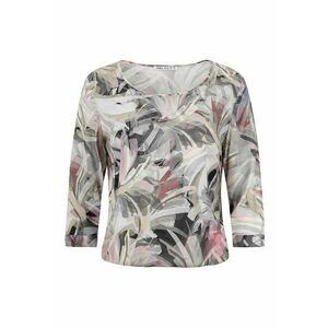 Bluza cu maneci trei sfeturi si imprimeu tropical imagine
