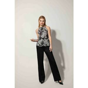 Top halter cu imprimeu geometric imagine