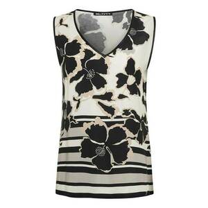 Bluza fara maneci cu decolteu in V si imprimeu floral imagine