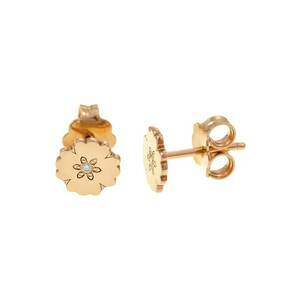 Cercei cu model floral si decorati cu diamant Faith imagine