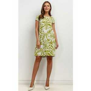 Rochie lejera din amestec de in - cu imprimeu tropical imagine