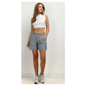 Pantaloni scurti din amestec de in - cu talie elastica imagine
