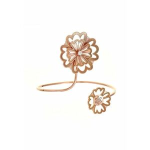 Bratara fixa din aur de 14k Twin Faith Flowers imagine
