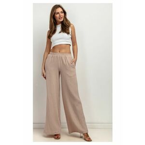 Pantaloni cu croiala ampla si aspect texturat imagine