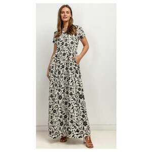 Rochie din amestec de in cu buzunare laterale imagine
