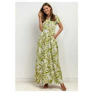 Rochie din amestec de in cu buzunare imagine