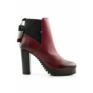 Botine din piele cu toc masiv - imagine