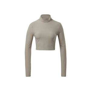 Bluza crop pentru fitness cu guler inalt - imagine