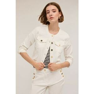 Jacheta crop din denim imagine