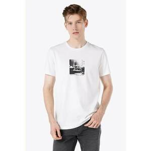 Tricou Cu Maneca Scurta De Barbati Alb Regular Fit CL1068523 imagine