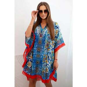 Caftan midi cu decolteu in V si imprimeu - imagine