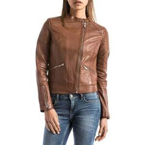 Jacheta de piele cu buzunare multiple - imagine