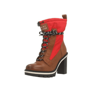 Botine din piele cu toc masiv - imagine