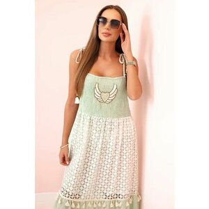Rochie lunga cu canafi si model cu dantela - imagine