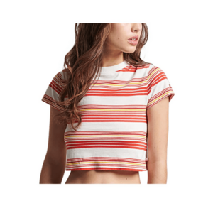 Tricou crop cu dungi imagine