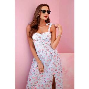 Rochie midi cu imprimeu floral - imagine