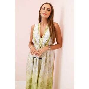 Rochie lunga din viscoza cu decolteu in V - imagine